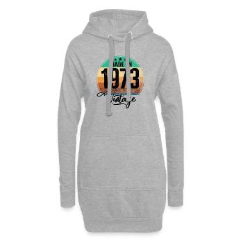 Vintage Made in 1973 Geburtsjahr 1973 Geburtstag - Hoodie-Kleid - Grau meliert - Vorne