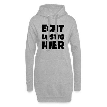 Echt Lustig Hier - Hoodie-Kleid - Grau meliert - Vorne