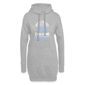 Désolé d’être en retard, j’ai pris l’antenne - Sweat-shirt à capuche long Femme - gris chiné - Devant