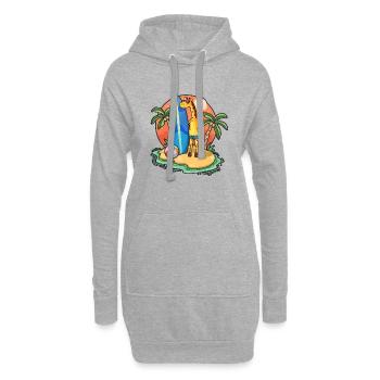 Drôle Girafe Surf Lovers Cool Planche de surf Surf - Sweat-shirt à capuche long Femme - gris chiné - Devant
