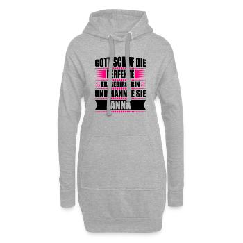Erzgebirge Frau Namen Sachsen Anna - Hoodie-Kleid - Grau meliert - Vorne