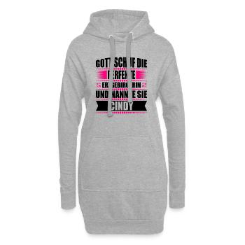 Erzgebirge Frau Namen Sachsen Cindy - Hoodie-Kleid - Grau meliert - Vorne
