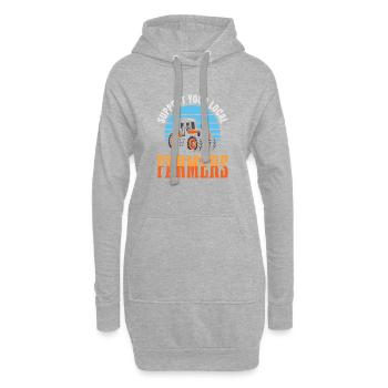 Soutenez vos agriculteurs locaux pour tous - Sweat-shirt à capuche long Femme - gris chiné - Devant