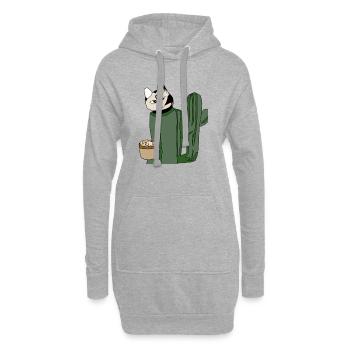 Cat Making Biscuits Christmas Funny - Hoodie Dress - heather grey - Front