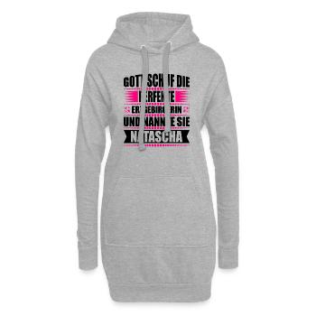 Erzgebirge Frau Namen Sachsen Natascha - Hoodie-Kleid - Grau meliert - Vorne