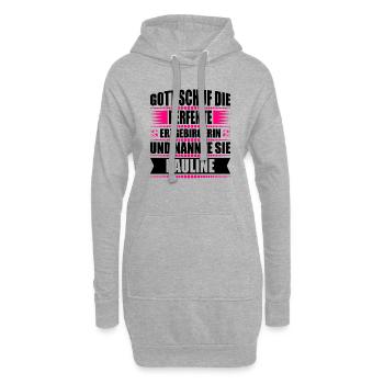 Erzgebirge Frau Namen Sachsen Pauline - Hoodie-Kleid - Grau meliert - Vorne