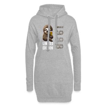 25e anniversaire né en 1998 - Sweat-shirt à capuche long Femme - gris chiné - Devant