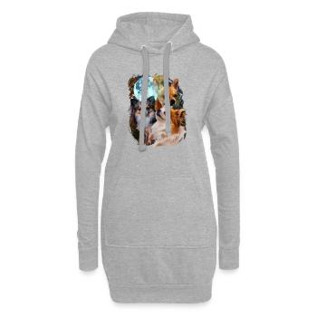 3 Mond Chihuahua Hund Liebhaber Cool Tier Haustier Neuheit - Hoodie-Kleid - Grau meliert - Vorne