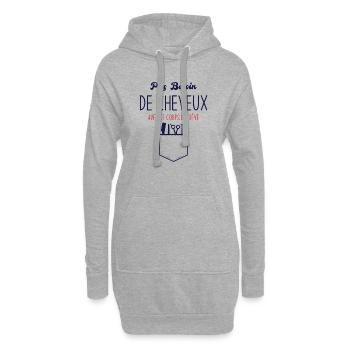 Pas Besoin de Cheveux avec ce corps de rêve - Sweat-shirt à capuche long Femme - gris chiné - Devant