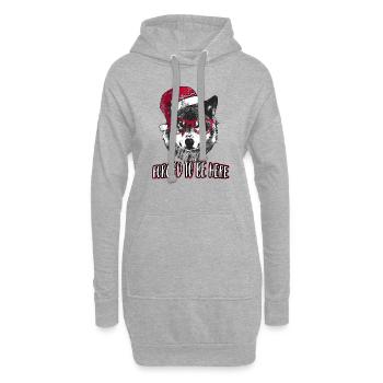 Gezwungen, hier zu sein - Grumpy Christmas Wolf - Hoodie-Kleid - Grau meliert - Vorne