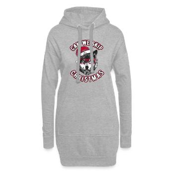 Können wir Weihnachten überspringen - Grumpy Christmas Wolf - Hoodie-Kleid - Grau meliert - Vorne