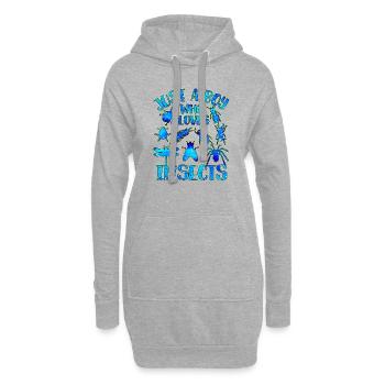 Juste un garçon qui aime les insectes - Sweat-shirt à capuche long Femme - gris chiné - Devant
