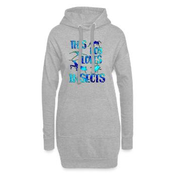 Ce garçon aime les insectes - Sweat-shirt à capuche long Femme - gris chiné - Devant