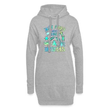 Juste un garçon qui aime les insectes - Sweat-shirt à capuche long Femme - gris chiné - Devant
