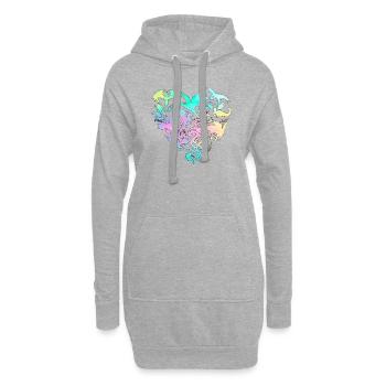 Drachenherz - Hoodie-Kleid - Grau meliert - Vorne