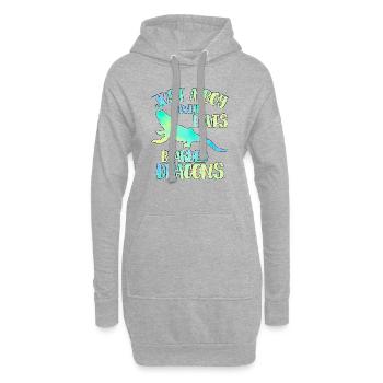 Juste un garçon qui aime les dragons barbus - Sweat-shirt à capuche long Femme - gris chiné - Devant