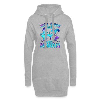 Nur ein Junge, der Drachen liebt - Hoodie-Kleid - Grau meliert - Vorne