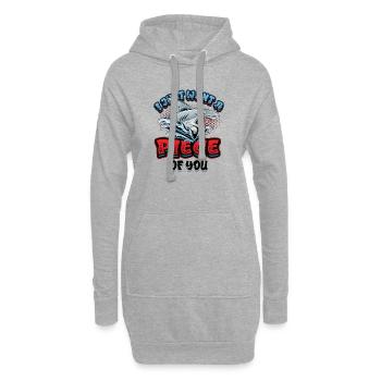 Je veux juste un morceau de toi, requin - Sweat-shirt à capuche long Femme - gris chiné - Devant