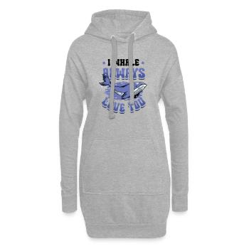 Ich Wal Liebe Dich Immer Blauwal - Hoodie-Kleid - Grau meliert - Vorne
