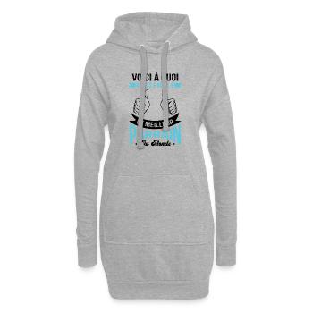 Voici à quoi ressemble le meilleur parrain - Sweat-shirt à capuche long Femme - gris chiné - Devant