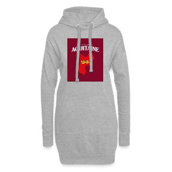 Fier de mes Racines Aquitaine Rouge - Sweat-shirt à capuche long Femme - gris chiné - Devant