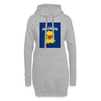 Fier de mes Racines Auvergne Bleu - Sweat-shirt à capuche long Femme - gris chiné - Devant