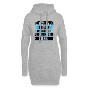 Erzgebirge Mann Namen Sachsen Jens - Hoodie-Kleid - Grau meliert - Vorne