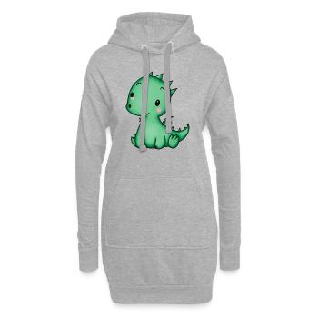 Babydrache Baby Drache Geschenkidee - Hoodie-Kleid - Grau meliert - Vorne