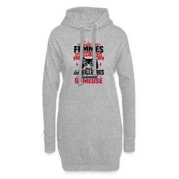 Les meilleures femmes deviennent gameuse - Sweat-shirt à capuche long Femme - gris chiné - Devant