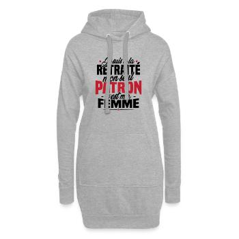 Cadeau retraité, Mon seul patron c'est ma femme - Sweat-shirt à capuche long Femme - gris chiné - Devant