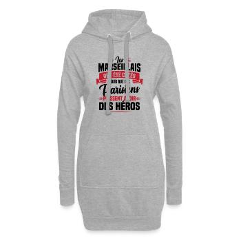 Les marseillais ont été créés pour les parisiens - Sweat-shirt à capuche long Femme - gris chiné - Devant