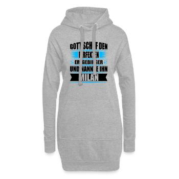 Erzgebirge Mann Namen Sachsen Milan - Hoodie-Kleid - Grau meliert - Vorne