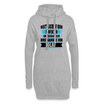 Erzgebirge Mann Namen Sachsen Olaf - Hoodie-Kleid - Grau meliert - Vorne