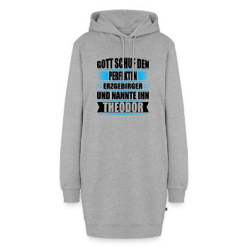 Erzgebirge Mann Namen Sachsen Theodor - Hoodie-Kleid - Grau meliert - Vorne