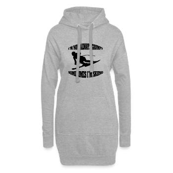 Skifahren Skifahrer Weihnachten Wintersport Ski - Hoodie-Kleid - Grau meliert - Vorne