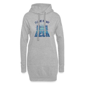 Je serai sur mon bureau Dj ingénieur du son - Sweat-shirt à capuche long Femme - gris chiné - Devant