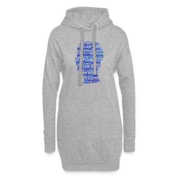 Computer synonym - Sweat-shirt à capuche long Femme - gris chiné - Devant
