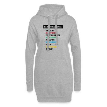 T shirt geek ma journée idéale - Sweat-shirt à capuche long Femme - gris chiné - Devant