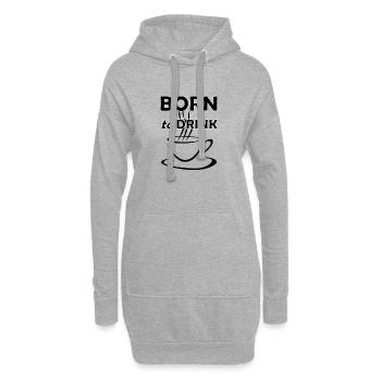 Né pour boire du café café drôle de caféine - Sweat-shirt à capuche long Femme - gris chiné - Devant