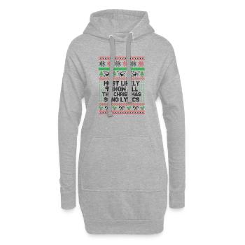 Am wahrscheinlichsten, um alle Weihnachtsliedtexte zu kennen - Hoodie-Kleid - Grau meliert - Vorne
