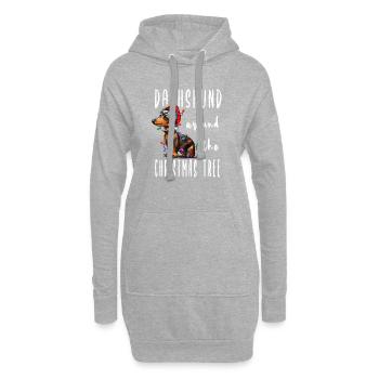 Chien de Noël - Sweat-shirt à capuche long Femme - gris chiné - Devant