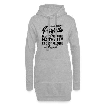 Pas parfaite mais je suis Nathalie - Sweat-shirt à capuche long Femme - gris chiné - Devant