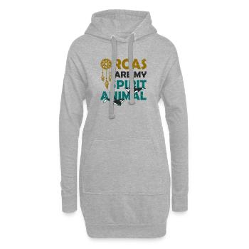 Der Orca Ist Mein Seelentier, Wal, Orca. - Hoodie-Kleid - Grau meliert - Vorne