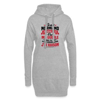 Humour cadeau Je suis Normand - Sweat-shirt à capuche long Femme - gris chiné - Devant