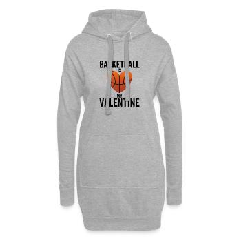 Le basketball est ma Saint-Valentin - Sweat-shirt à capuche long Femme - gris chiné - Devant