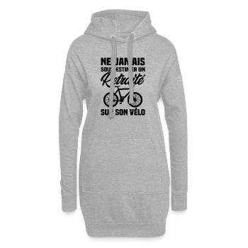 Ne jamais sous estimer un retraité sur son vélo - Sweat-shirt à capuche long Femme - gris chiné - Devant