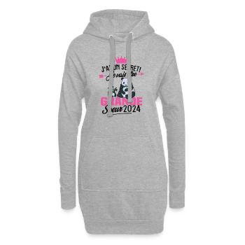 J'ai un secret Je Vais Être Grande Soeur 2024 - Sweat-shirt à capuche long Femme - gris chiné - Devant