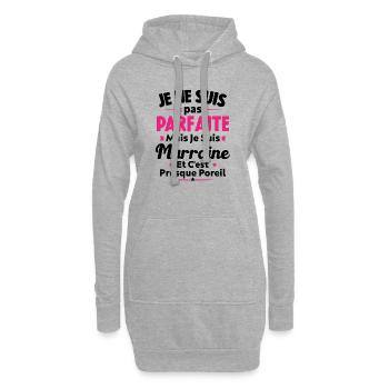 Pas parfaite mais je suis Marraine - Sweat-shirt à capuche long Femme - gris chiné - Devant