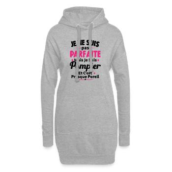 Pas parfaite mais je suis Pompier - Sweat-shirt à capuche long Femme - gris chiné - Devant