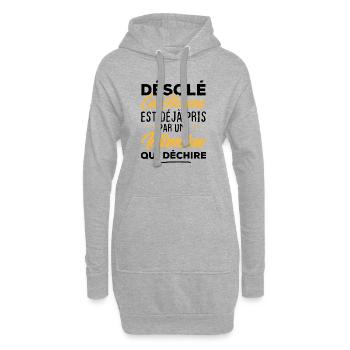 Cet homme est déjà pris par une infirmière - Sweat-shirt à capuche long Femme - gris chiné - Devant